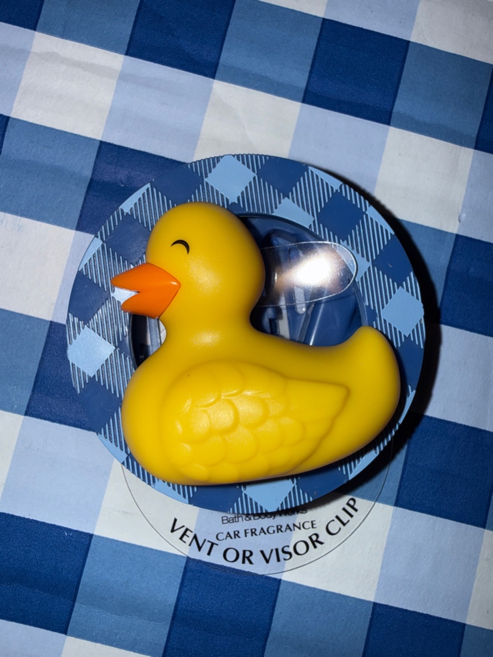 Yellow duck car sent visor and vent clip